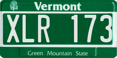 VT license plate XLR173