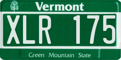 VT license plate XLR175