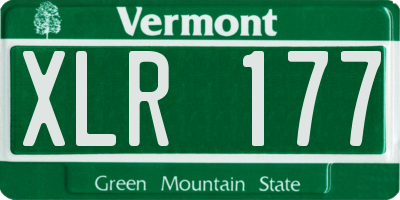 VT license plate XLR177