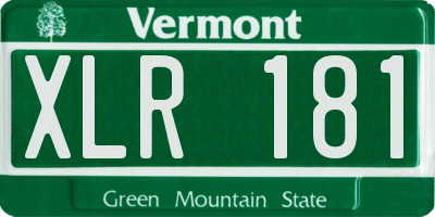 VT license plate XLR181