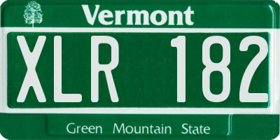 VT license plate XLR182