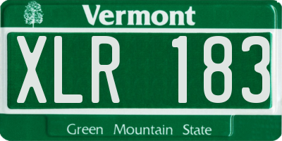 VT license plate XLR183