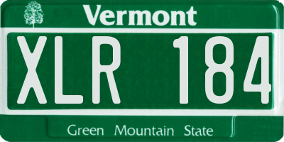 VT license plate XLR184