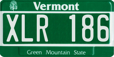 VT license plate XLR186