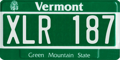 VT license plate XLR187