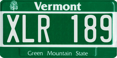 VT license plate XLR189