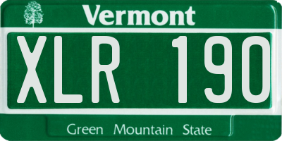 VT license plate XLR190