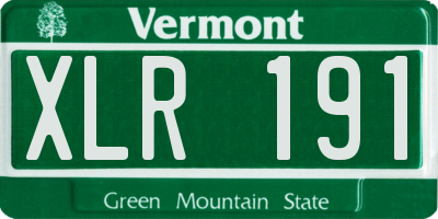 VT license plate XLR191