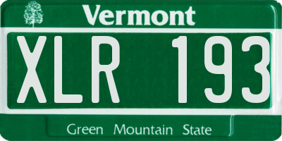 VT license plate XLR193