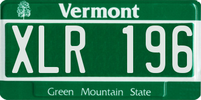 VT license plate XLR196