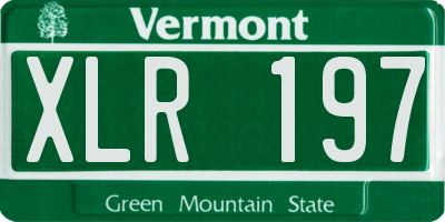 VT license plate XLR197