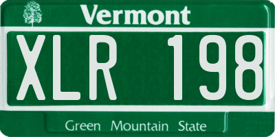 VT license plate XLR198