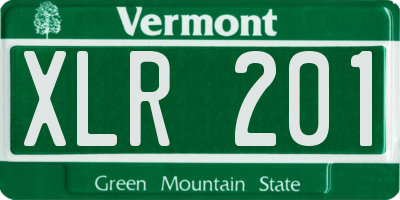 VT license plate XLR201