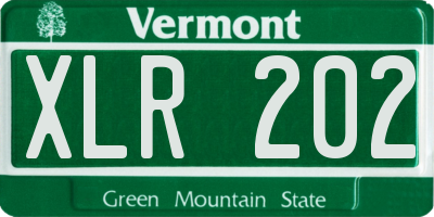 VT license plate XLR202