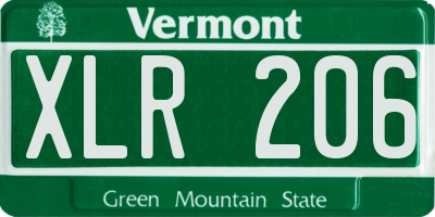 VT license plate XLR206