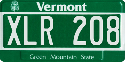 VT license plate XLR208