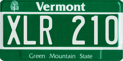 VT license plate XLR210