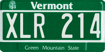 VT license plate XLR214
