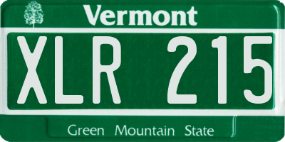VT license plate XLR215