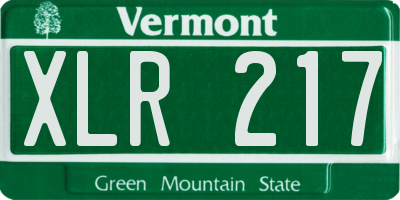 VT license plate XLR217