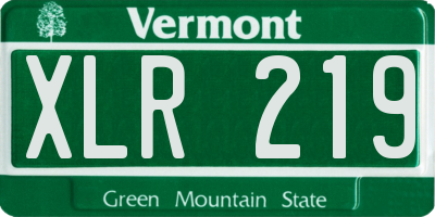 VT license plate XLR219