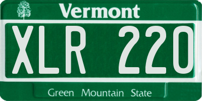 VT license plate XLR220