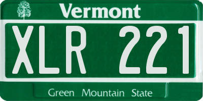 VT license plate XLR221