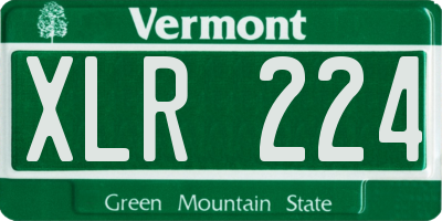 VT license plate XLR224