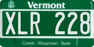 VT license plate XLR228