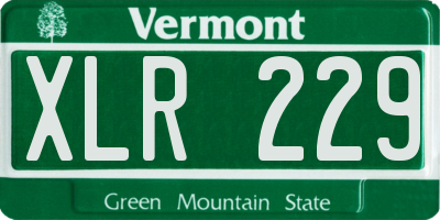 VT license plate XLR229