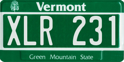 VT license plate XLR231