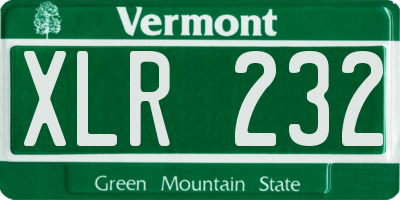 VT license plate XLR232