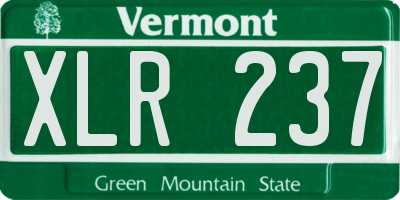 VT license plate XLR237