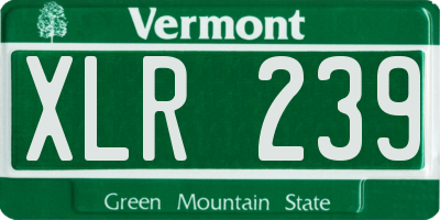 VT license plate XLR239