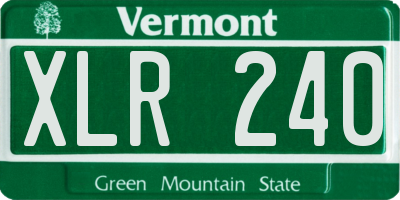 VT license plate XLR240