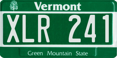 VT license plate XLR241