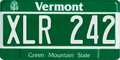 VT license plate XLR242