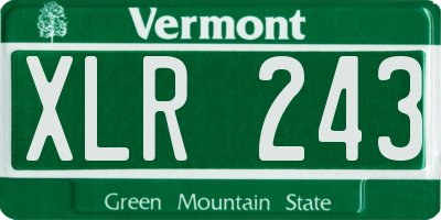 VT license plate XLR243