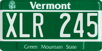 VT license plate XLR245
