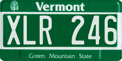 VT license plate XLR246