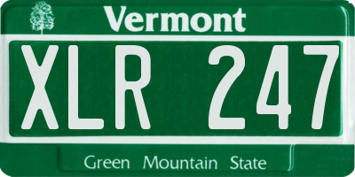 VT license plate XLR247