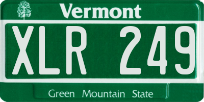 VT license plate XLR249