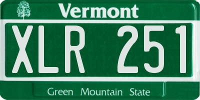 VT license plate XLR251