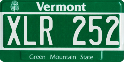 VT license plate XLR252