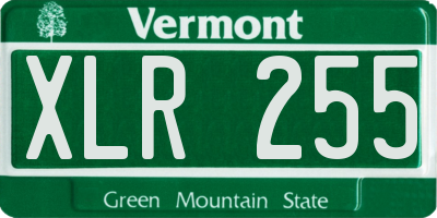 VT license plate XLR255
