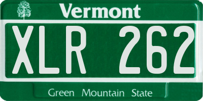 VT license plate XLR262