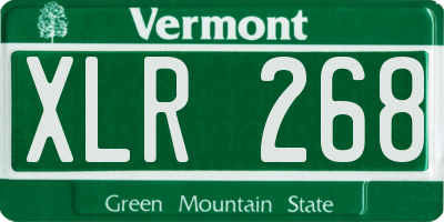 VT license plate XLR268