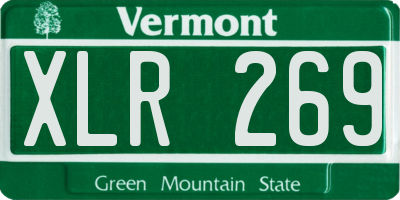 VT license plate XLR269