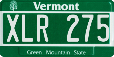VT license plate XLR275