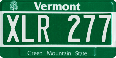 VT license plate XLR277